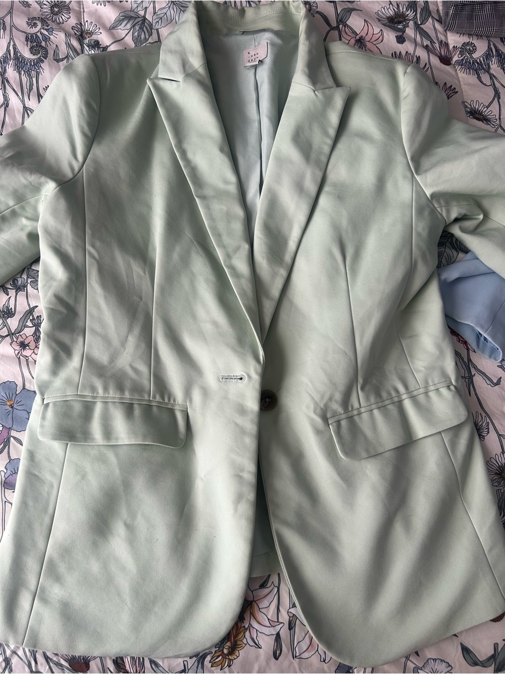 Soft Mint Single-Button Blazer